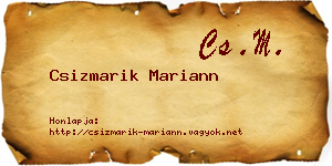 Csizmarik Mariann névjegykártya