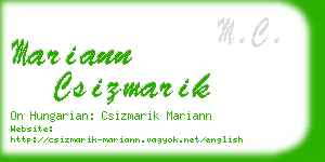 mariann csizmarik business card